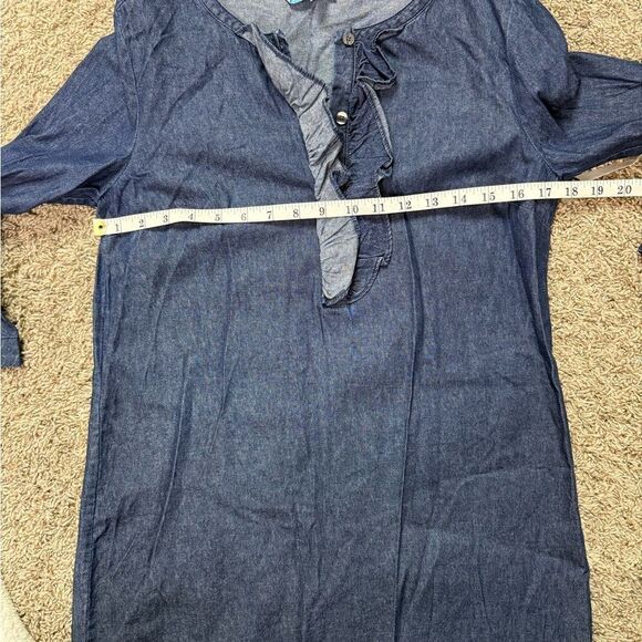 Draper James Denim Dress with Ruffle Detail - Picture 6 of 8